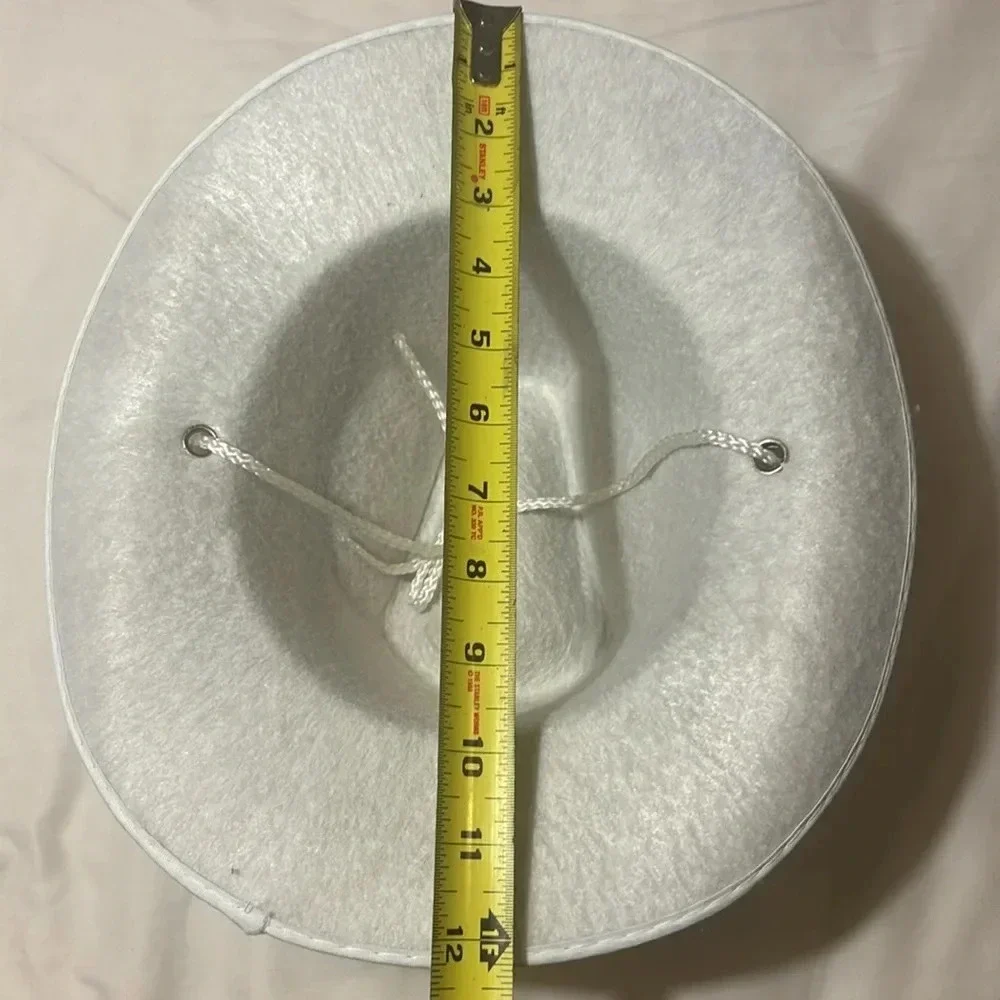 Cowboy/Cowgirl white Hat with String Tie